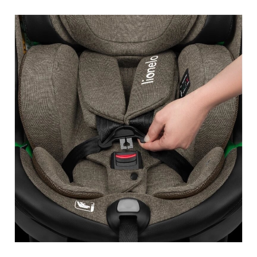 Lionelo - Autokindersitz mit drehbarer Basis HARMONY i-Size 40-150 cm schwarz/oliv