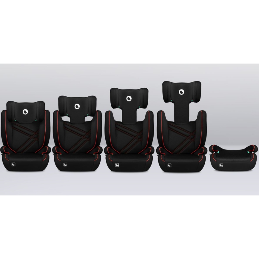 Lionelo - Autositz HUGO i-Size 100-150 cm schwarz/rot
