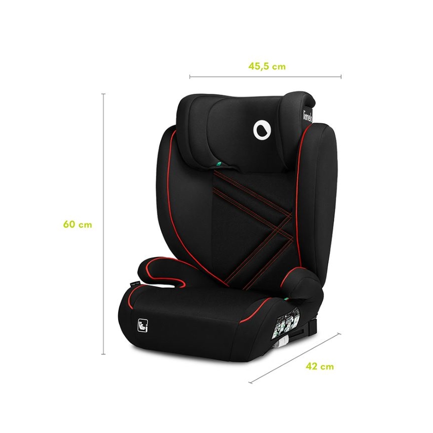 Lionelo - Autositz HUGO i-Size 100-150 cm schwarz/rot