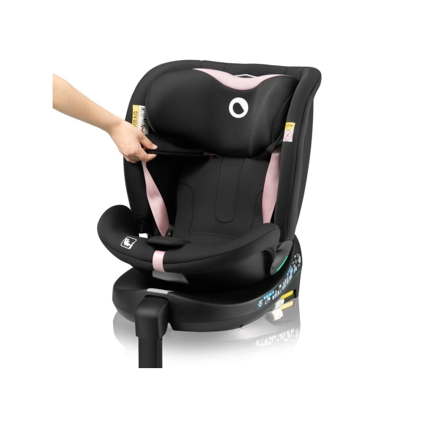 Lionelo - Autositz mit Sockel swivel NAVY i-Size 40-150 cm schwarz/rosa