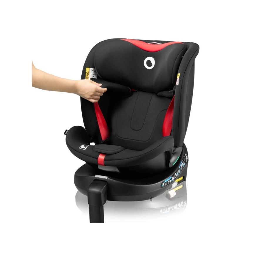 Lionelo - Autositz mit Drehbasis NAVY i-Size 40-150 cm schwarz/rot