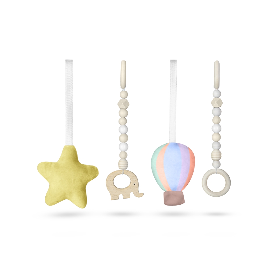 Lionelo - Baby-Spieldecke mit Holzspielbogen ANIS