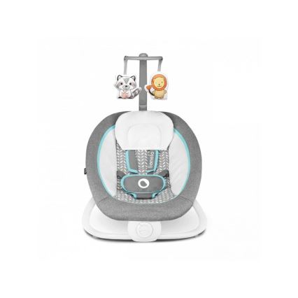 Lionelo - Baby-Wippe mit Vibrationsfunktion und Melodie PASCAL 2×AA grau/türkis