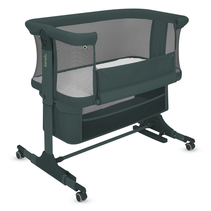 Lionelo - Babybett 3-in-1 JODIE Grün/Graphit