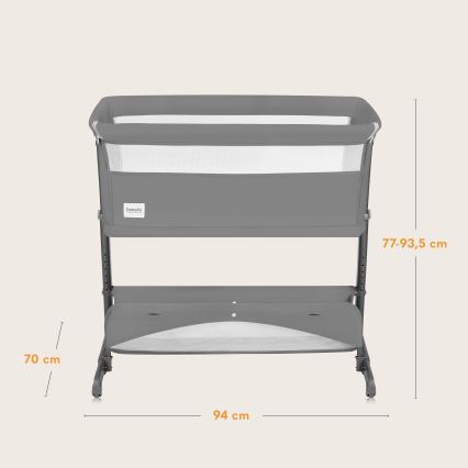 Lionelo - Babybett 5-in-1 THOMI PLUS Betongrau