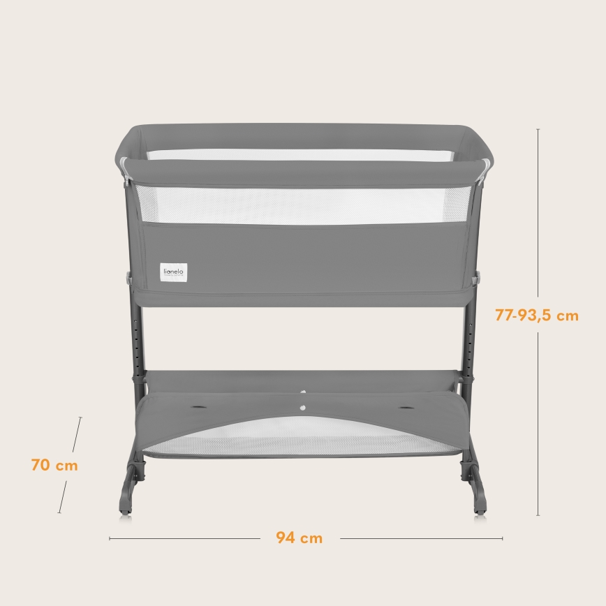Lionelo - Babybett 5-in-1 THOMI PLUS Betongrau