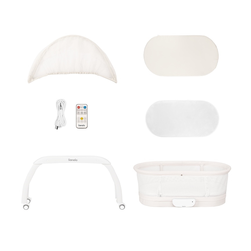 Lionelo - Babybett mit integrierter Waage CORAL White