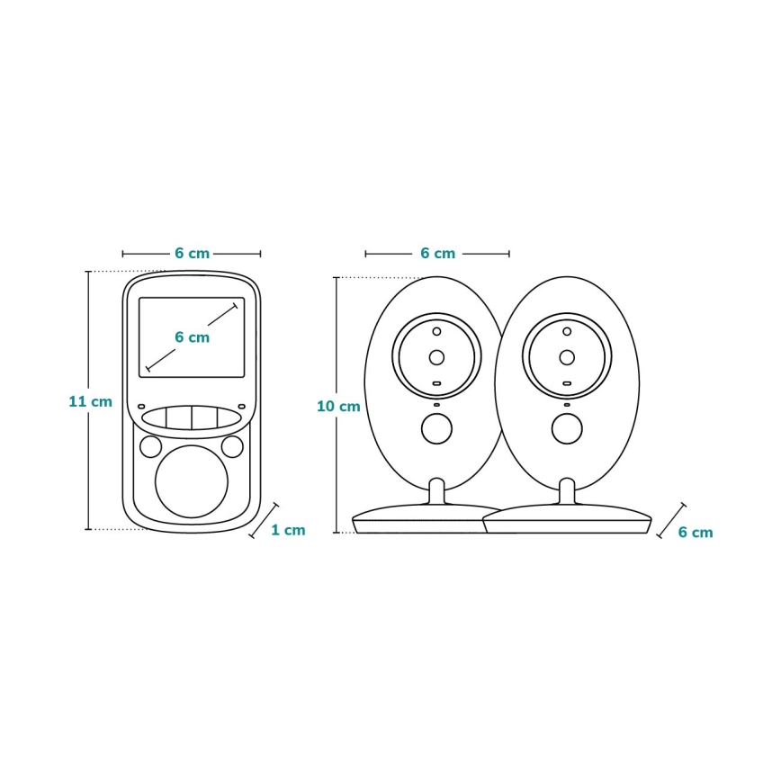 Lionelo - Babymonitor mit Display BABYLINE 5.1 230V 1000 mAh