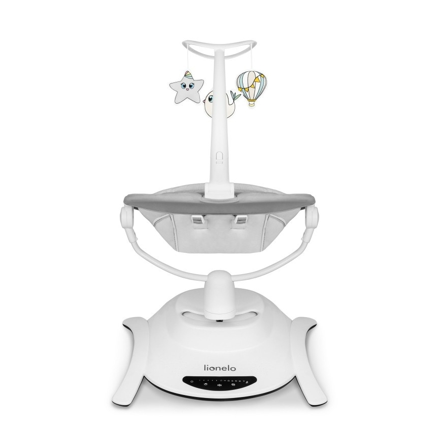 Lionelo - Babyschaukel mit Melodie BELLA Grau Beton + Fernbedienung