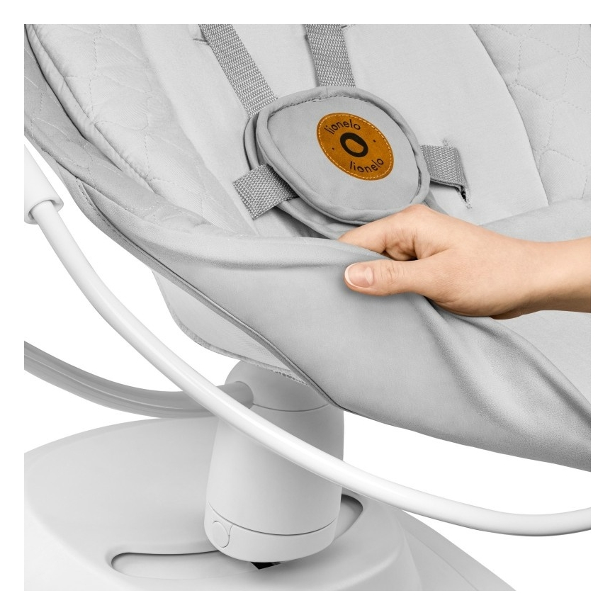 Lionelo - Babyschaukel mit Melodie BELLA Grau Beton + Fernbedienung