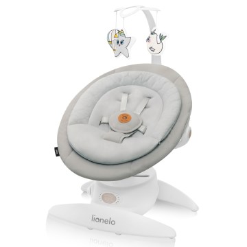 Lionelo - Babyschaukel mit Melodie MELL Beige Sand 4xAA + Fernbedienung