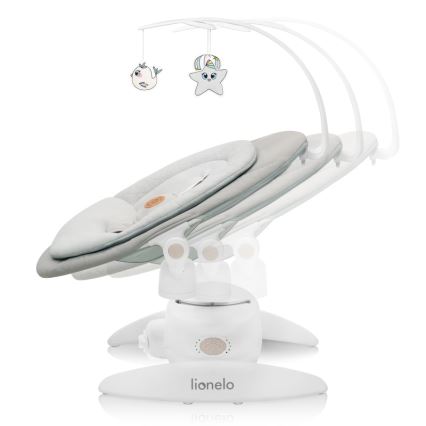 Lionelo - Babyschaukel mit Melodie MELL Beige Sand 4xAA + Fernbedienung