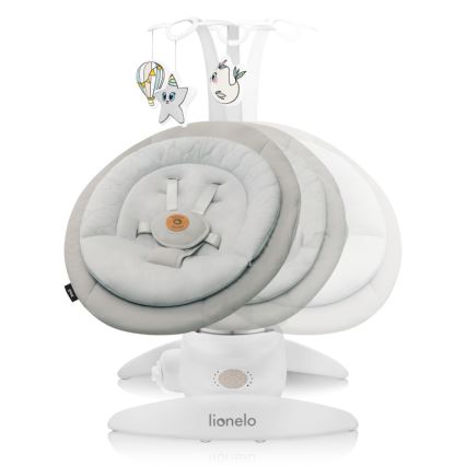 Lionelo - Babyschaukel mit Melodie MELL Beige Sand 4xAA + Fernbedienung