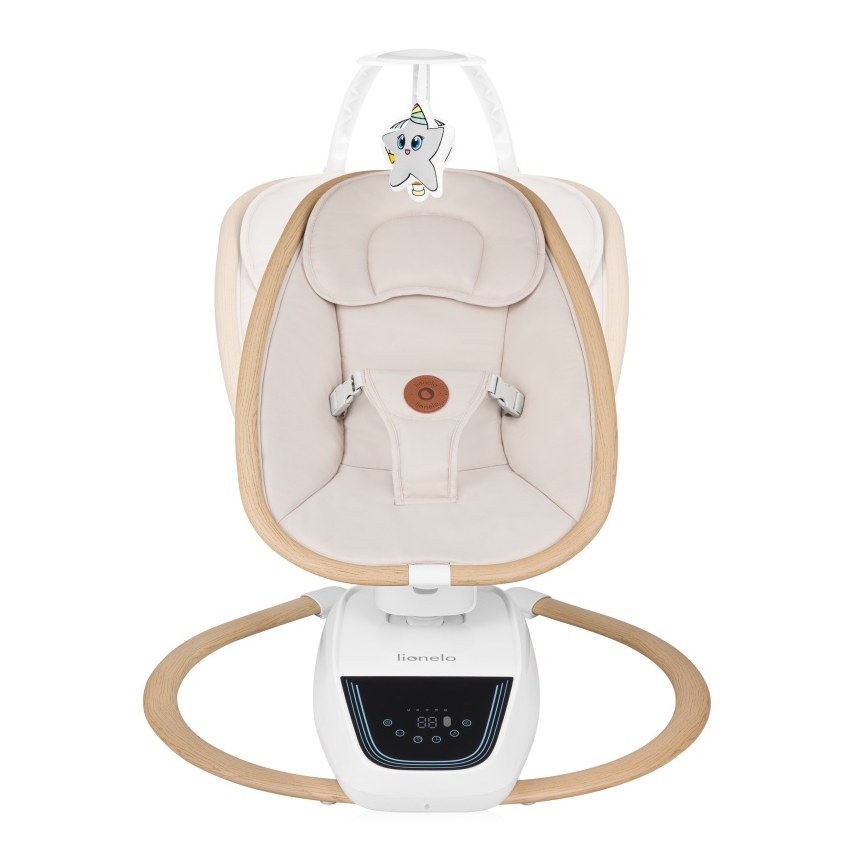 Lionelo - Babyschaukel mit Melodie OLIVIA Beige Natural + Fernbedienung
