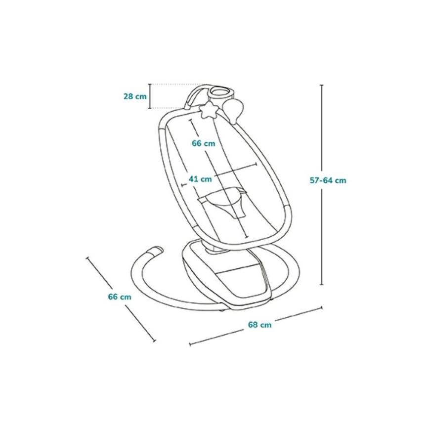 Lionelo - Babyschaukel mit Melodie OLIVIA Beige Natural + Fernbedienung