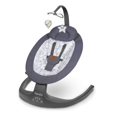 Lionelo - Babyschaukel mit Melodie RALF 4xAA Grau Weiß + Fernbedienung