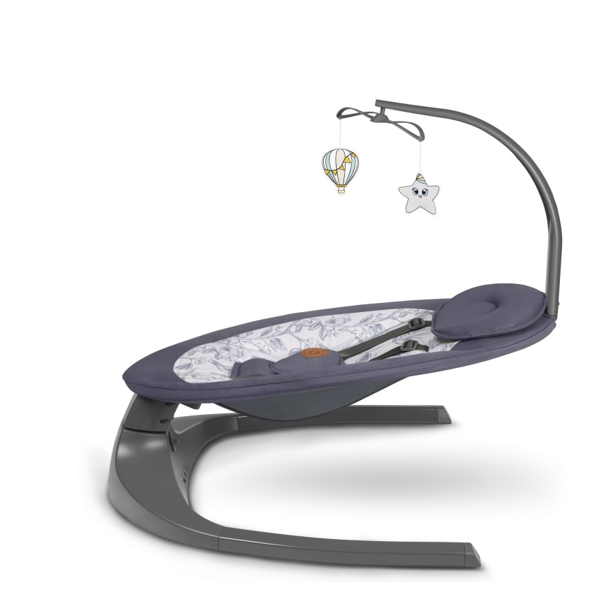 Lionelo - Babyschaukel mit Melodie RALF 4xAA Grau Weiß + Fernbedienung