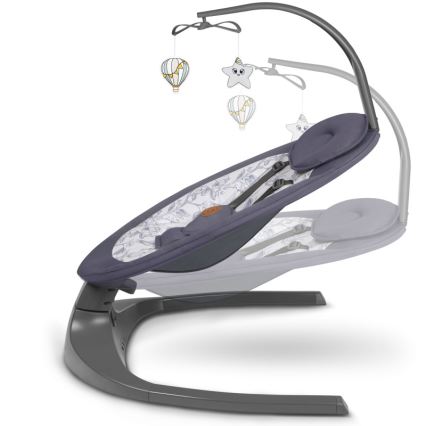 Lionelo - Babyschaukel mit Melodie RALF 4xAA Grau Weiß + Fernbedienung