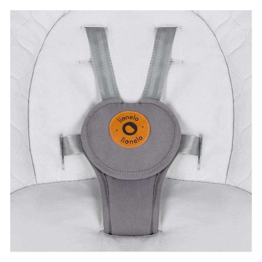 Lionelo - Babywippe MELL mit Melodie, Grey Stone, 4x AA + Fernbedienung