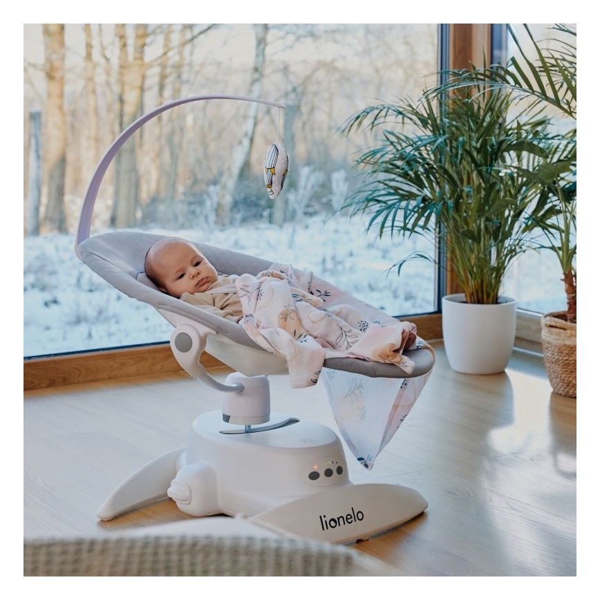 Lionelo - Babywippe mit Melodie IRIS 4xAA Sandbeige