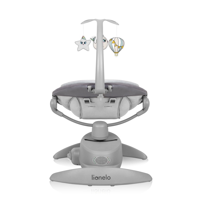 Lionelo - Babywippe mit Melodie MELL Grey Stone 4xAA + Fernbedienung