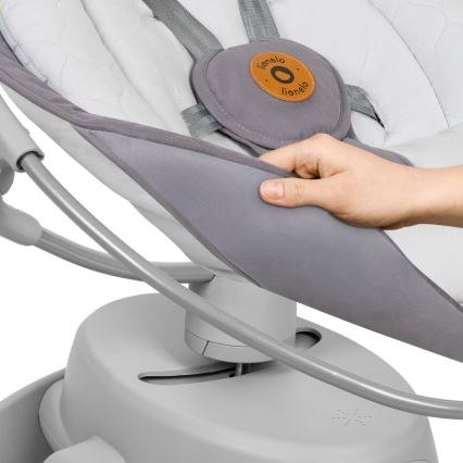 Lionelo - Babywippe mit Melodie MELL Grey Stone 4xAA + Fernbedienung