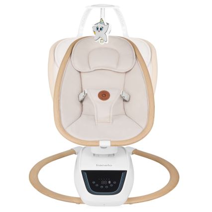 Lionelo - Babywippe mit Melodie OLIVIA Beige Natur + Fernbedienung