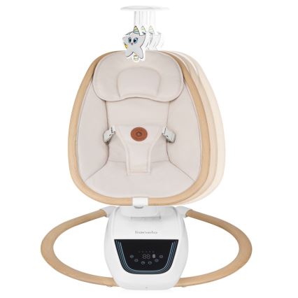 Lionelo - Babywippe mit Melodie OLIVIA Beige Natur + Fernbedienung