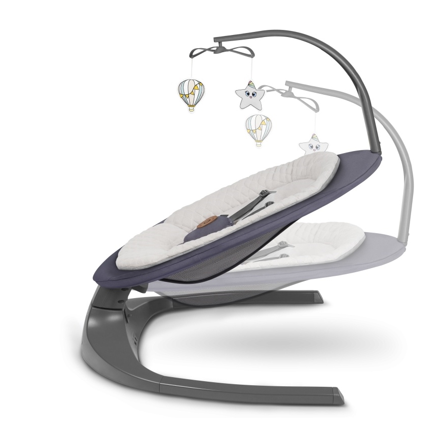 Lionelo - Babywippe mit Melodie RALF 4xAA Grau-Graphit + Fernbedienung