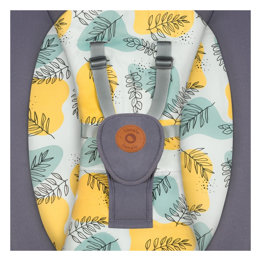 Lionelo - Babywippe mit Melodie RALF 4xAA Grey Concrete + Fernbedienung