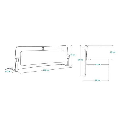 Lionelo -  Bett-Sicherheitsbarriere EVA grau