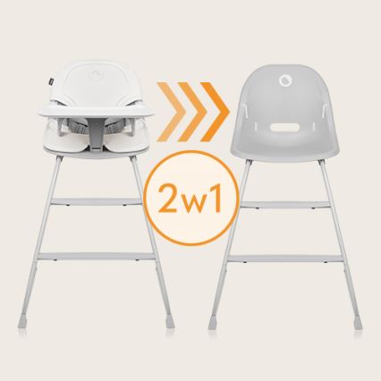 Lionelo - DALIA 2-in-1 Kinderhochstuhl, weiß/grau