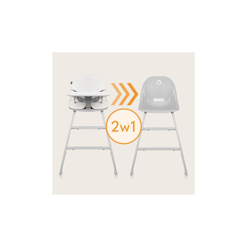 Lionelo - DALIA 2-in-1 Kinderhochstuhl, weiß/grau