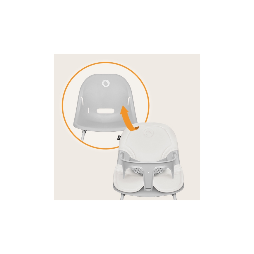 Lionelo - DALIA 2-in-1 Kinderhochstuhl, weiß/grau