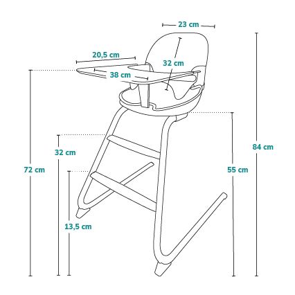 Lionelo - DALIA 2-in-1 Kinderhochstuhl, weiß/grau