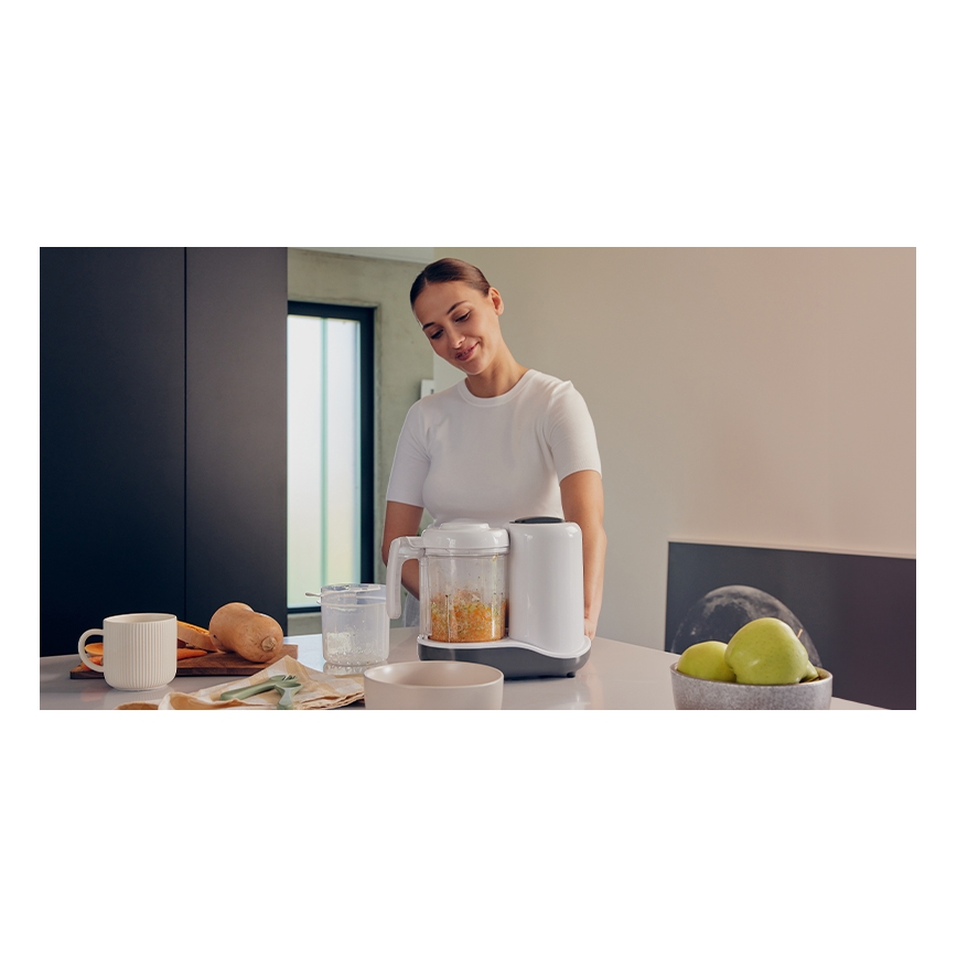 Lionelo - Dampfgarer 5in1 BABYMENU 110W/230V weiß/grau