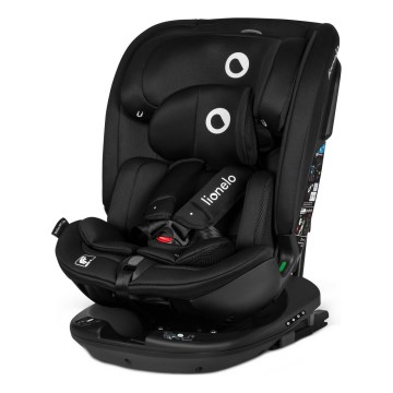 Lionelo - Drehbarer Autokindersitz BASTIAAN i-Size 40-150 cm mit Basis, Black Carbon