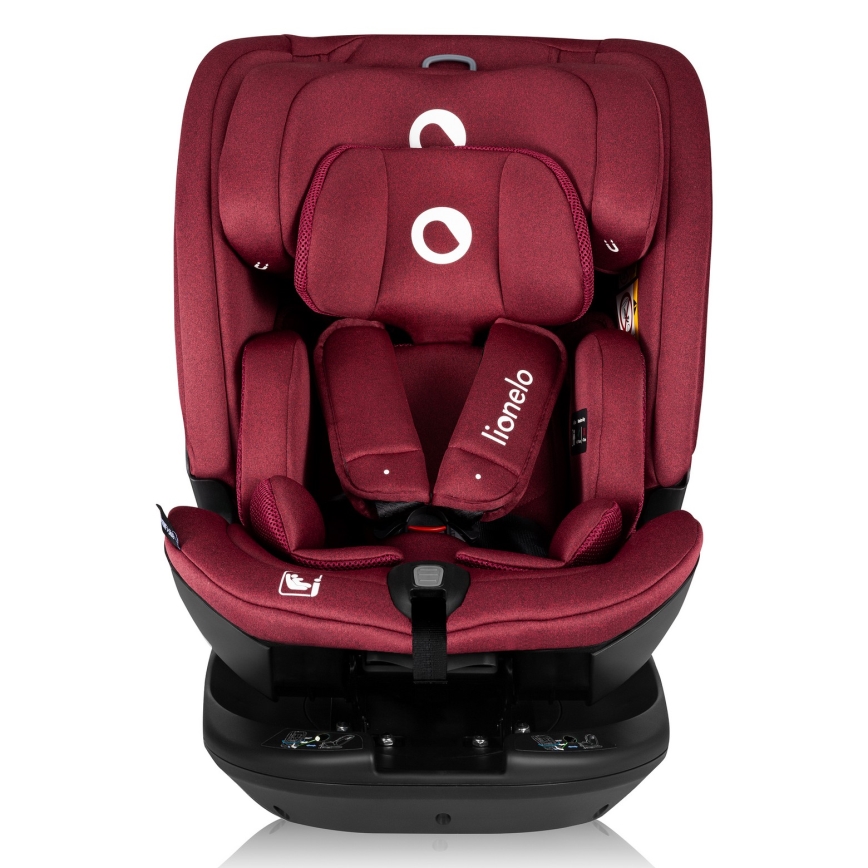 Lionelo - drehbarer Autokindersitz BASTIAAN mit Basis i-Size 40-150 cm Burgunderrot