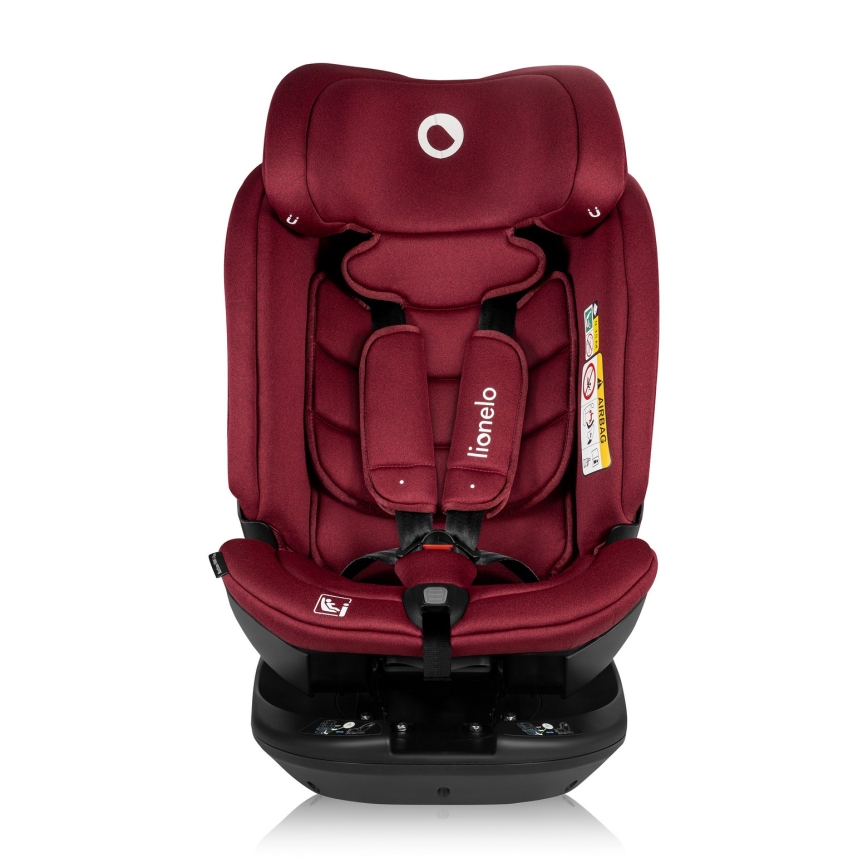 Lionelo - drehbarer Autokindersitz BASTIAAN mit Basis i-Size 40-150 cm Burgunderrot