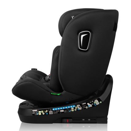 Lionelo - drehbarer Autokindersitz BRAVE i-Size 40-150 cm mit Basis, Schwarz-Carbon