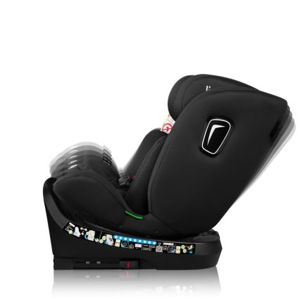 Lionelo - drehbarer Autokindersitz BRAVE i-Size 40-150 cm mit Basis, Schwarz-Carbon