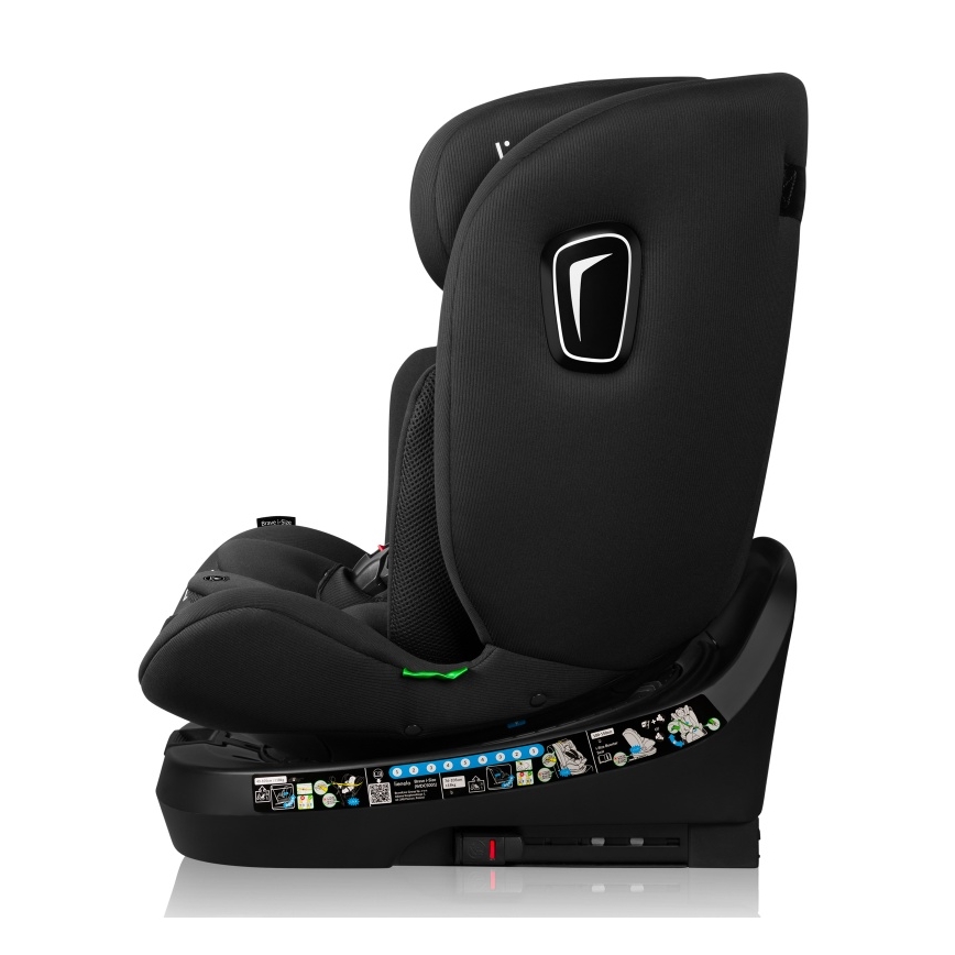 Lionelo - drehbarer Autokindersitz BRAVE i-Size 40-150 cm mit Basis, Schwarz-Carbon