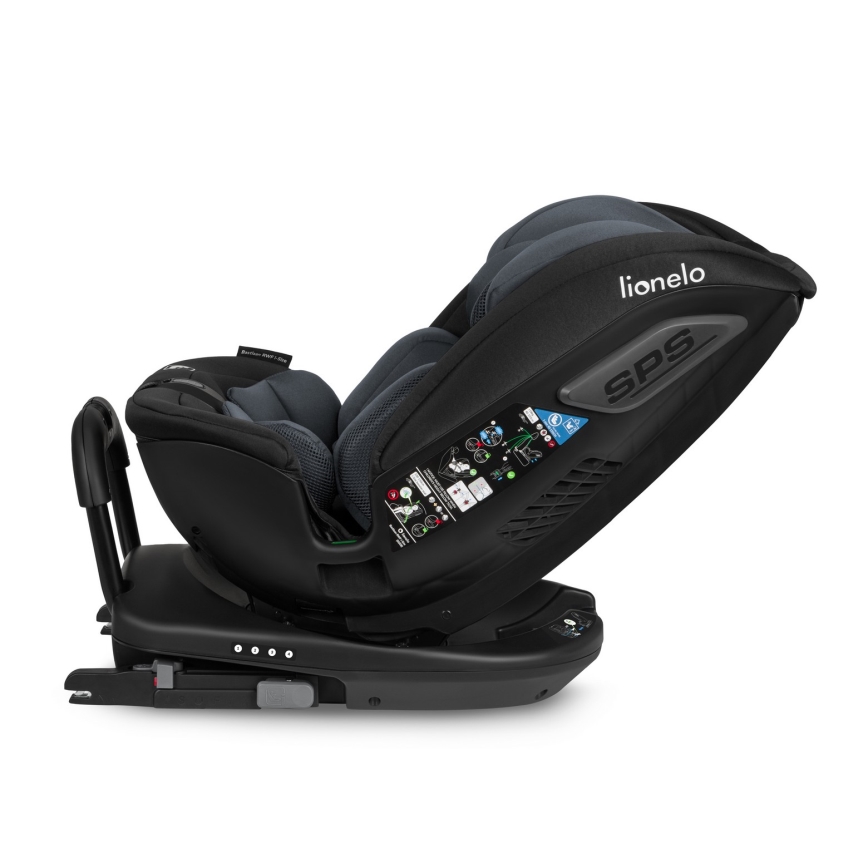 Lionelo - Drehbarer Autokindersitz mit Basis BASTIAAN i-Size 40-150 cm Grey Stone