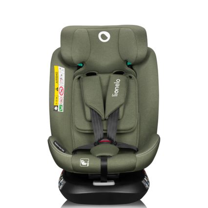 Lionelo - Drehbarer Autokindersitz mit Basis BASTIAAN ONE i-Size 40-150 cm Olivgrün