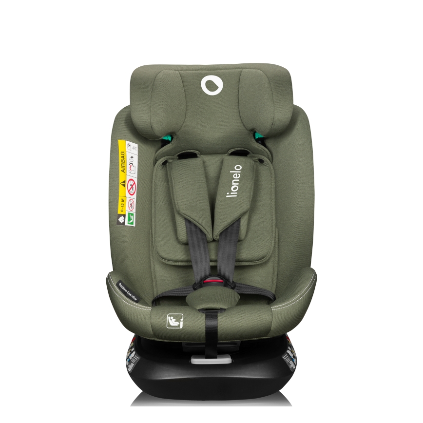 Lionelo - Drehbarer Autokindersitz mit Basis BASTIAAN ONE i-Size 40-150 cm Olivgrün