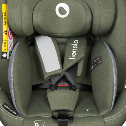 Lionelo - Drehbarer Autokindersitz mit Basis BASTIAAN ONE i-Size 40-150 cm Olivgrün