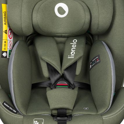 Lionelo - Drehbarer Autokindersitz mit Basis BASTIAAN ONE i-Size 40-150 cm Olivgrün