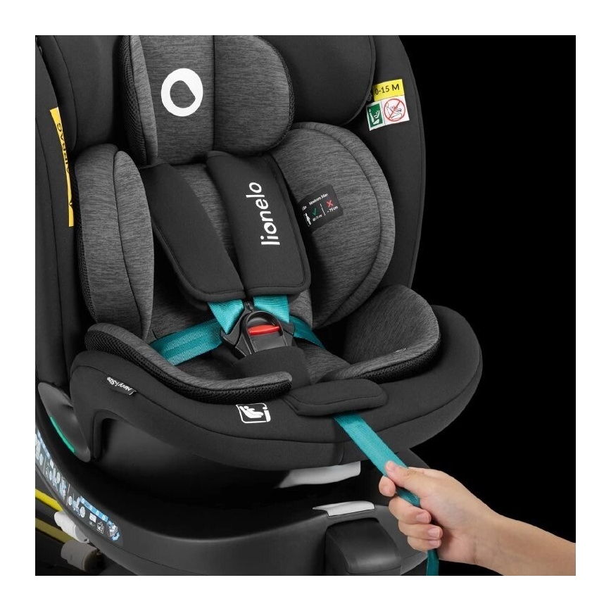Lionelo - Drehbarer Autokindersitz NAVY i-Size 40-150 cm schwarz/türkis