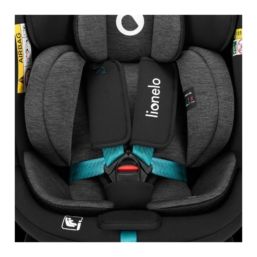 Lionelo - Drehbarer Autokindersitz NAVY i-Size 40-150 cm schwarz/türkis