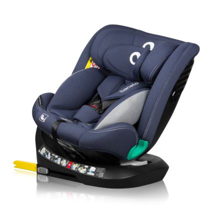 Lionelo - Drehbarer Autokindersitz mit Base BASTIAAN ONE i-Size 40-150 cm Navyblau